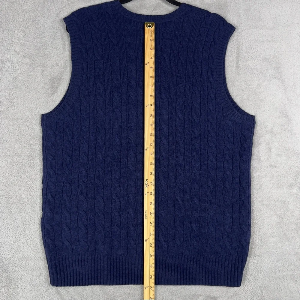 Polo‎ Ralph Lauren Cable-Knit Wool Cashmere V-Neck Sweater Vest Men’s XL Navy